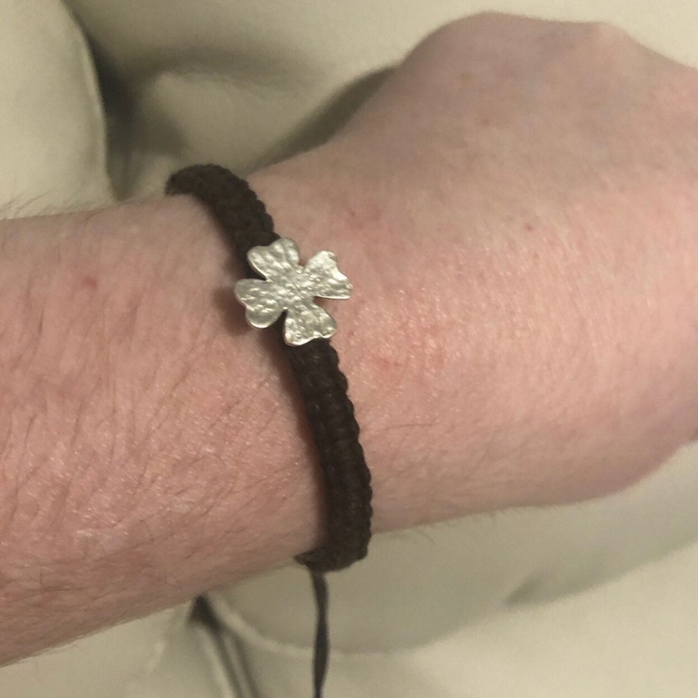Brown cotton braided bracelet